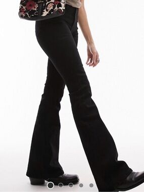 Topshop Jamie Flare Pants in Black